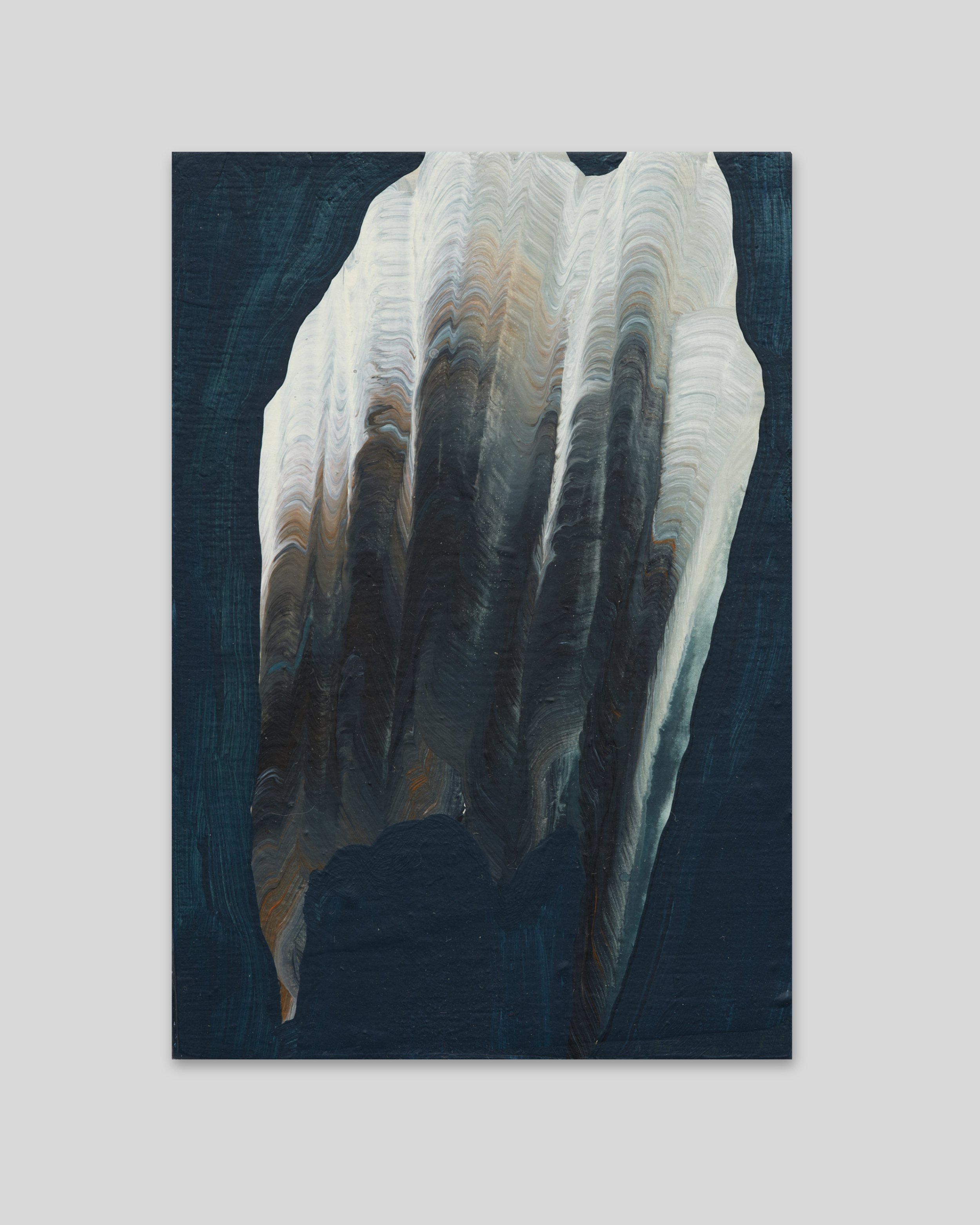Carapace , 2025, acrylic and shellac on wood, 13 x 9 cm