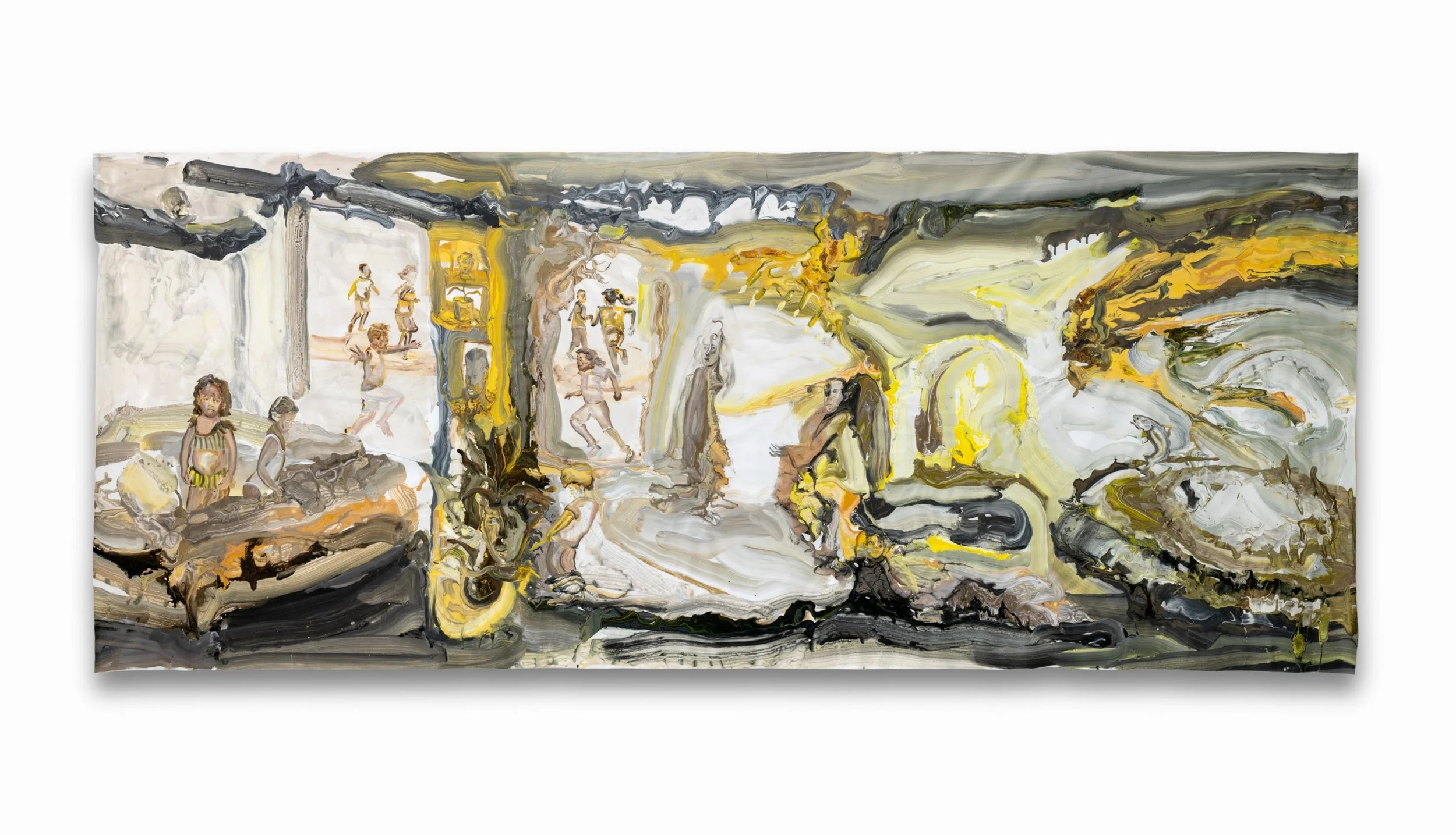   Hide and Seek , 210 x 526 cm, Acrylic on Canvas, 2021 