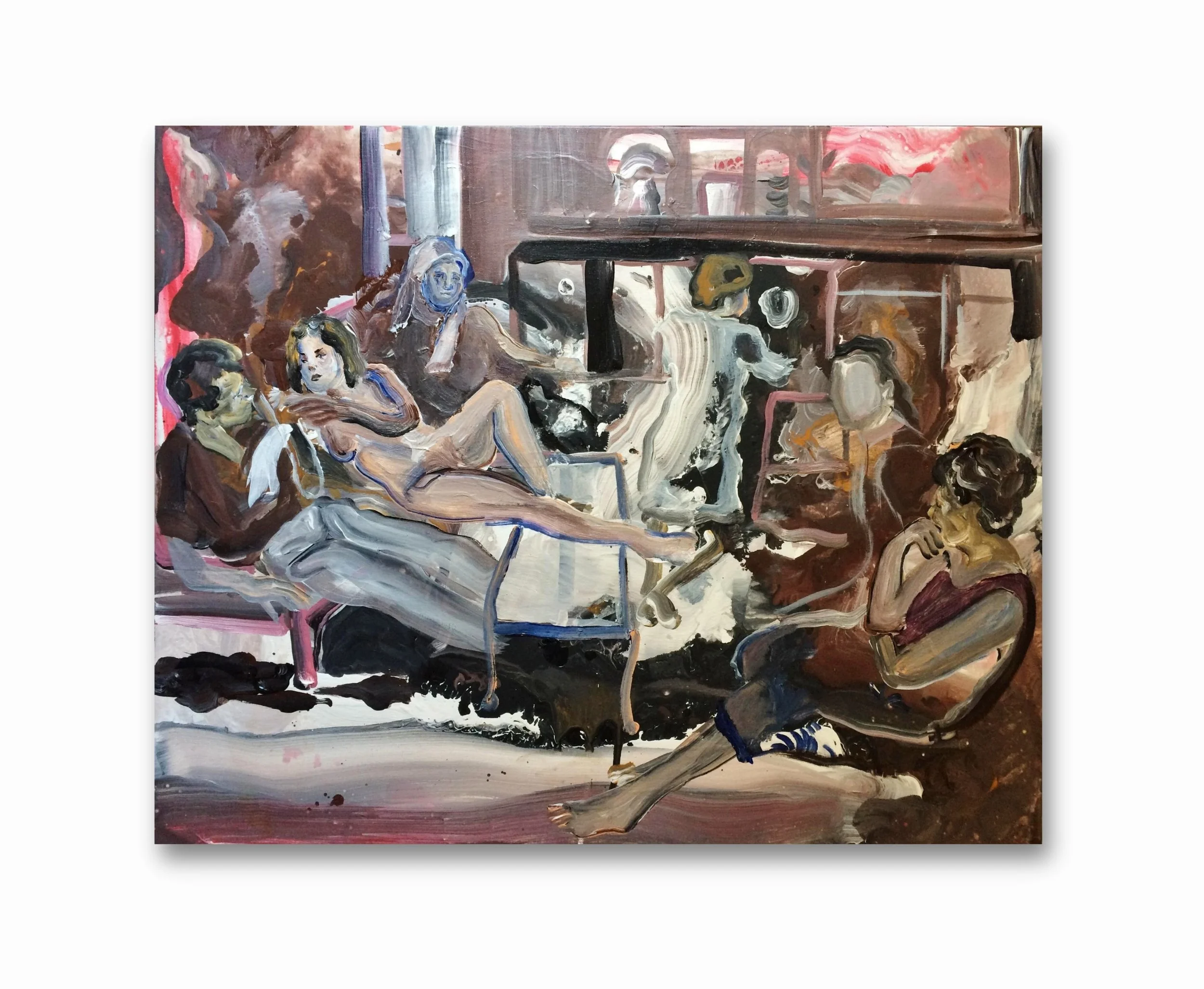   A Normal Family Gathering , 2018, Acrylic on canvas, 45 x 55 cm 