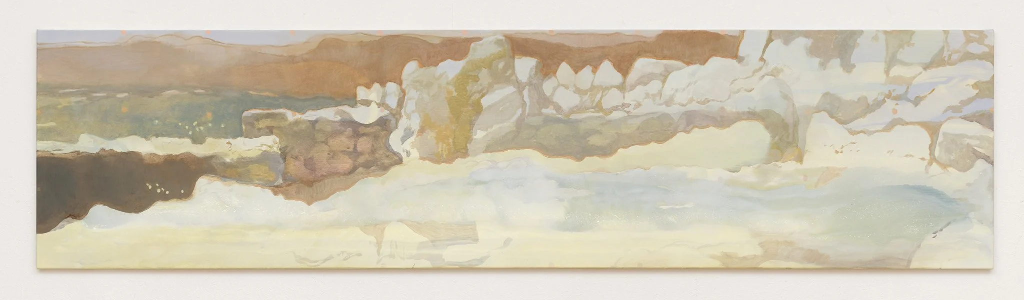   Thombs in April , 70 x 280 cm, acrylic and ink on cotton 