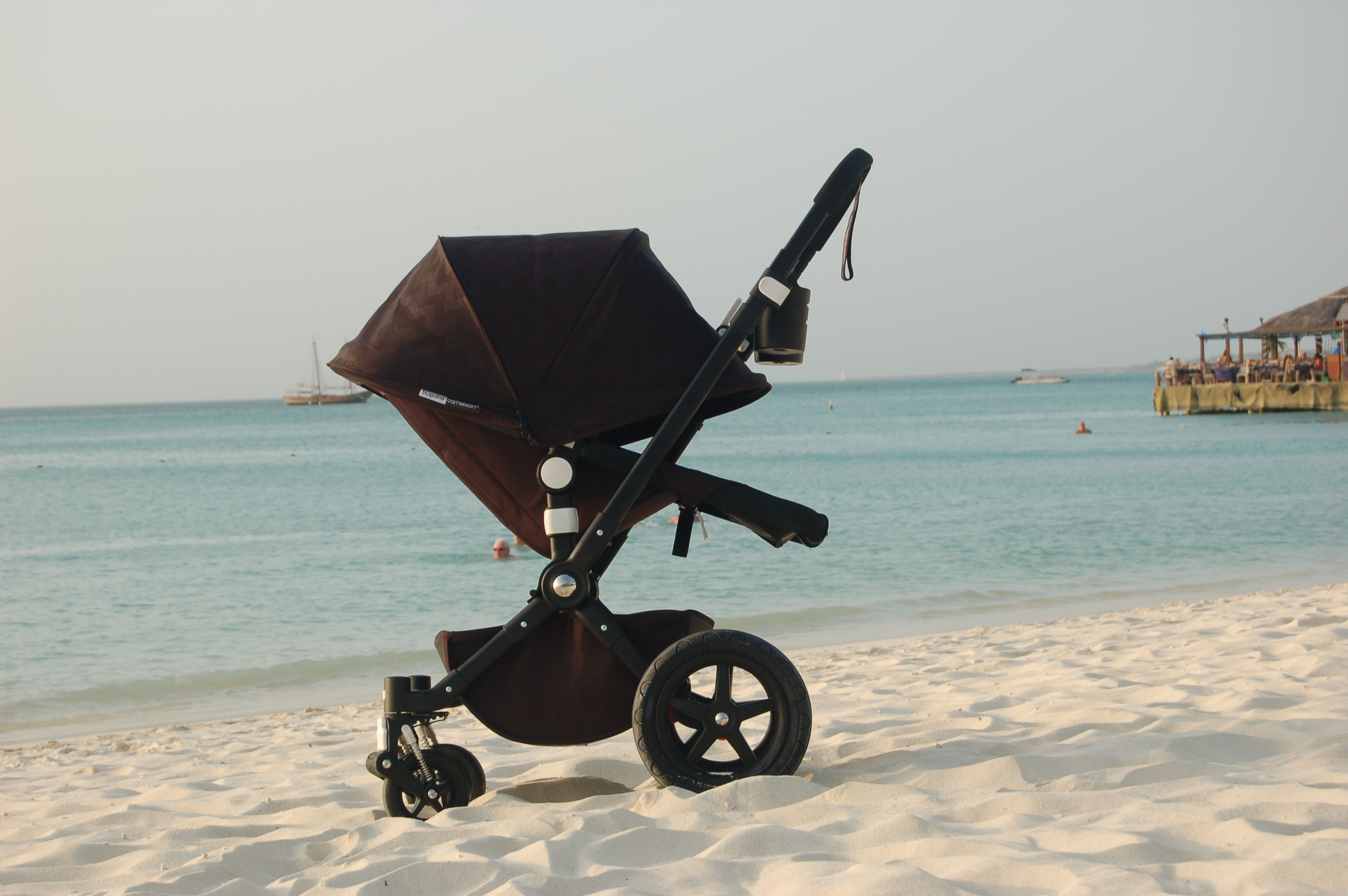 Earlier this year on a family beach trip. My favorite of our strollers for the beach is always the Cameleon 3.