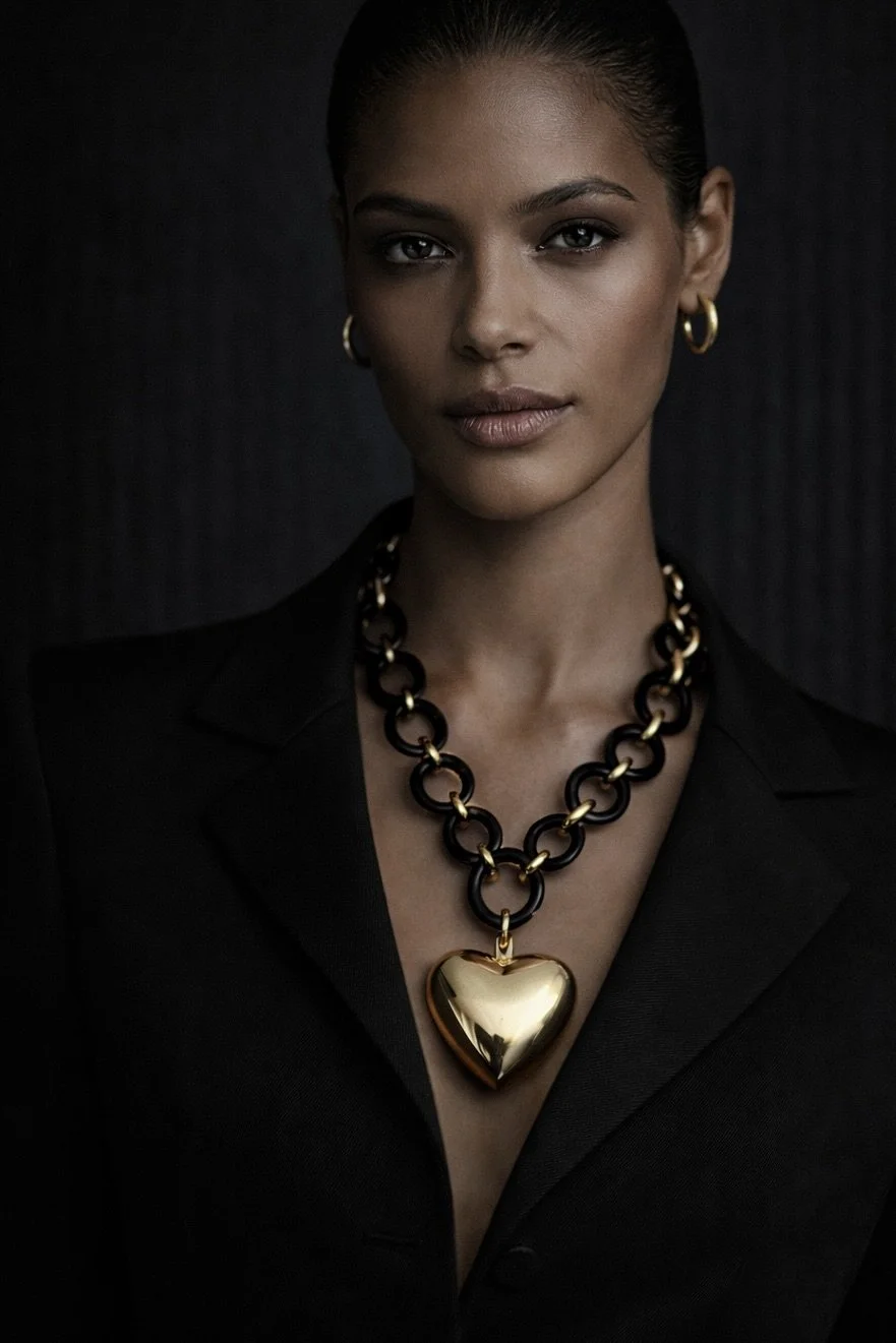 ELLIOT Statement Heart Charm - Gold + More Cols.