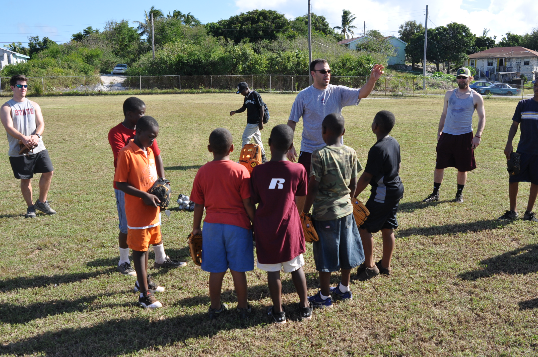 Coach Mingione getting the camp started.