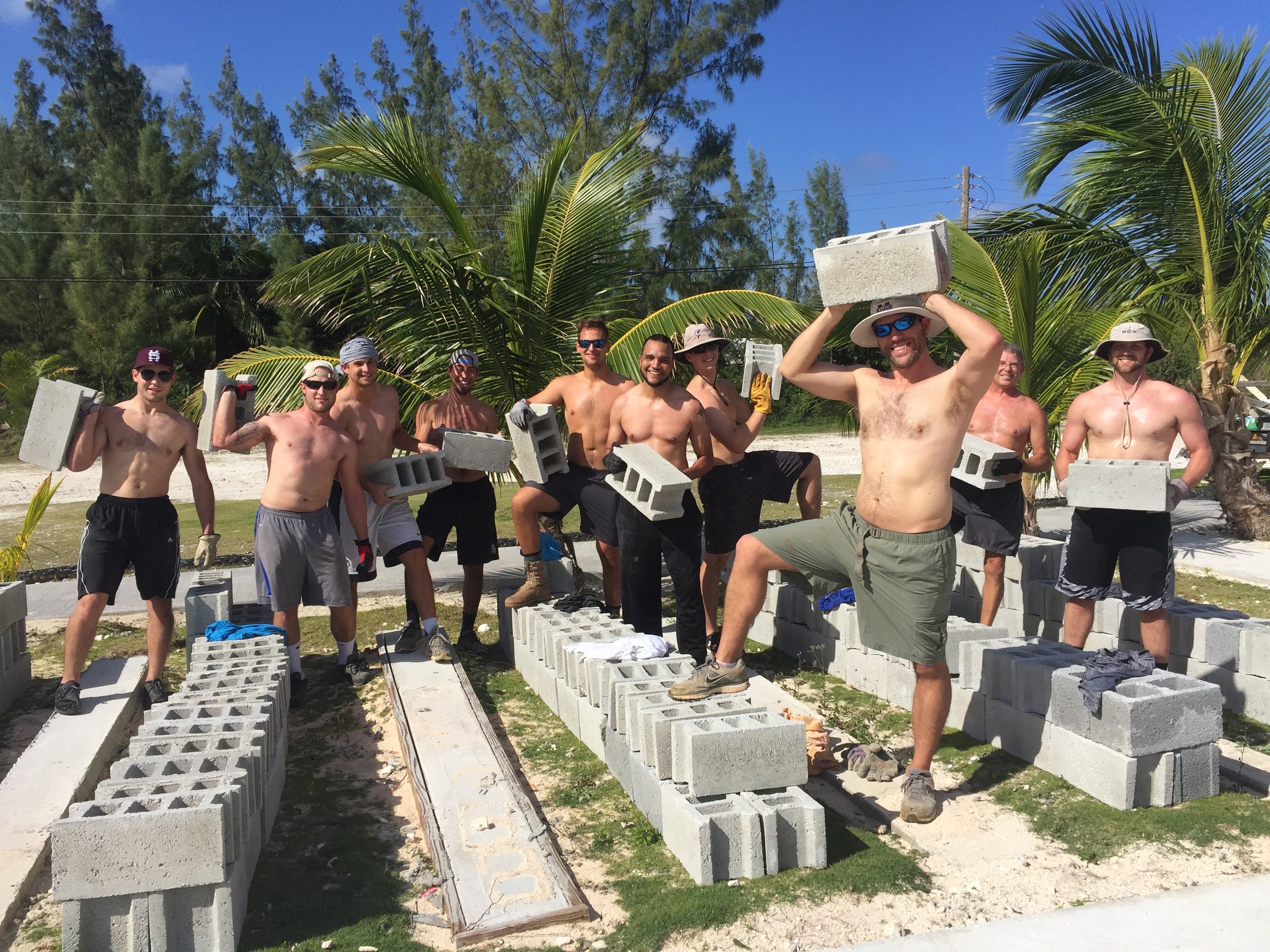 A little male bonding over manual labor!