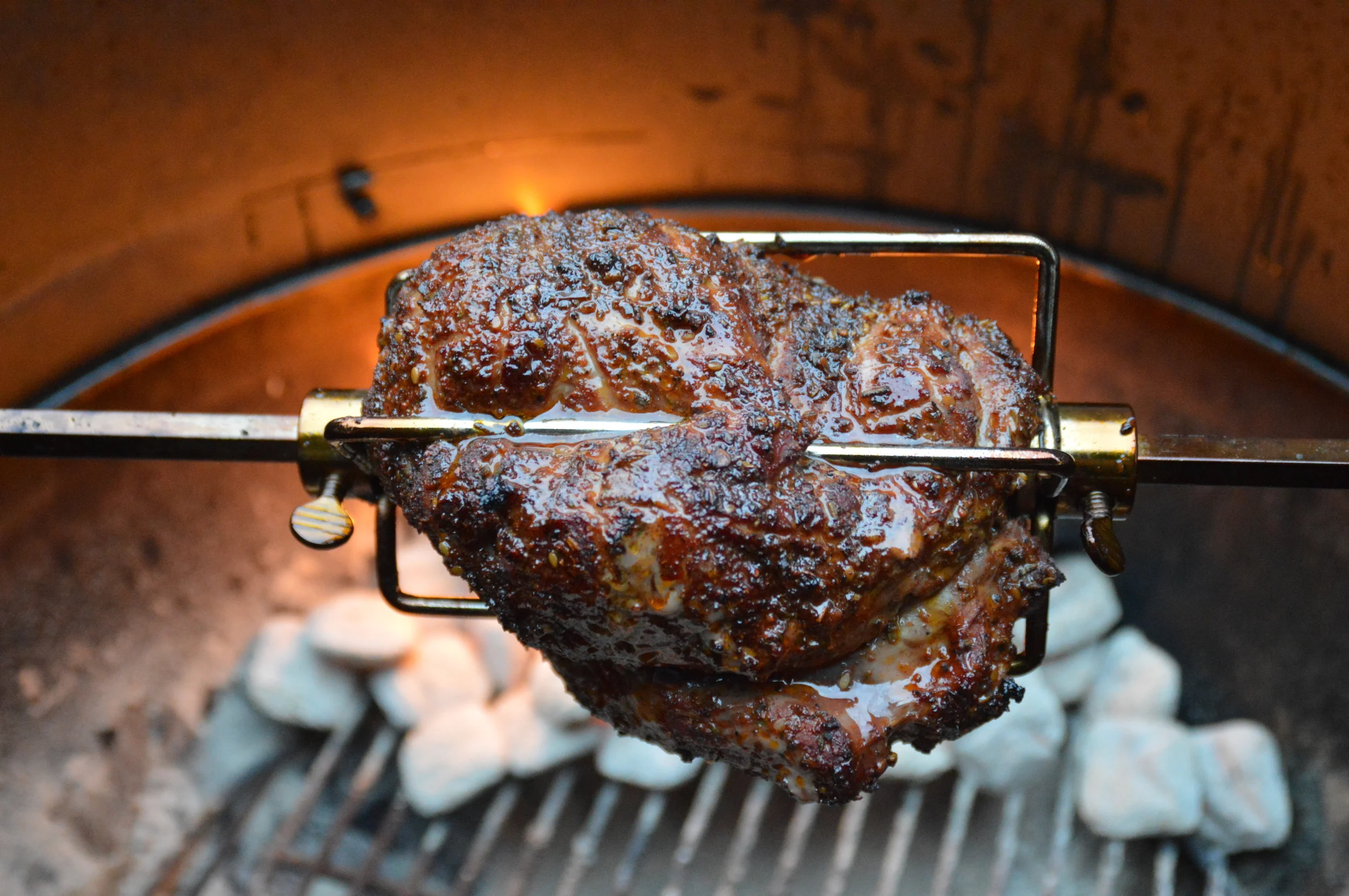 Garlic & Rosemary Encrusted Rotisserie Boneless Leg of Lamb