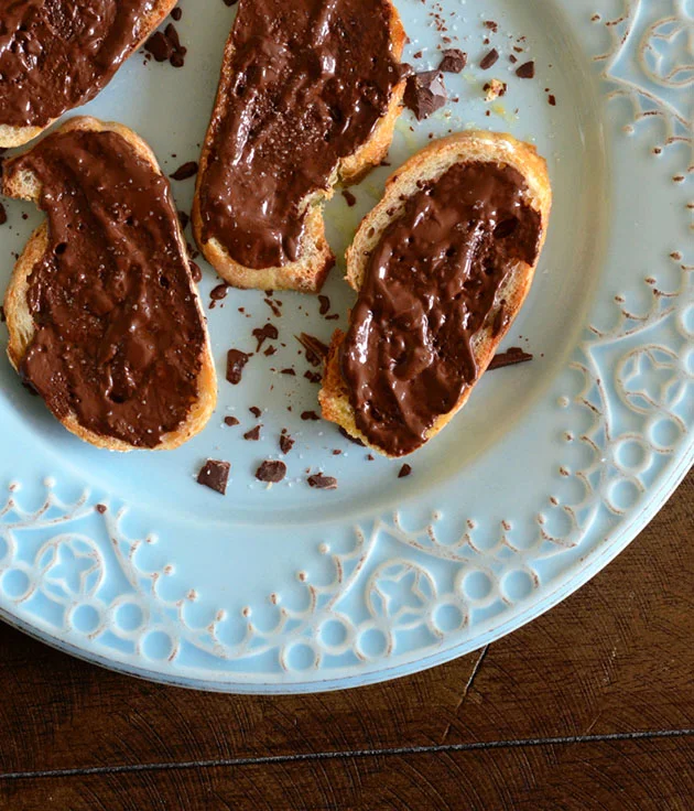Toast with Chocolate, Olive Oil, and Sea Salt