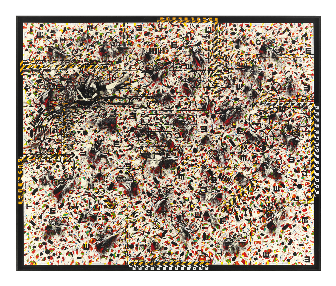 White Noise: Rip Currents A (#308), oil, acrylic and mixed media on linen, 63 X 75 inches.