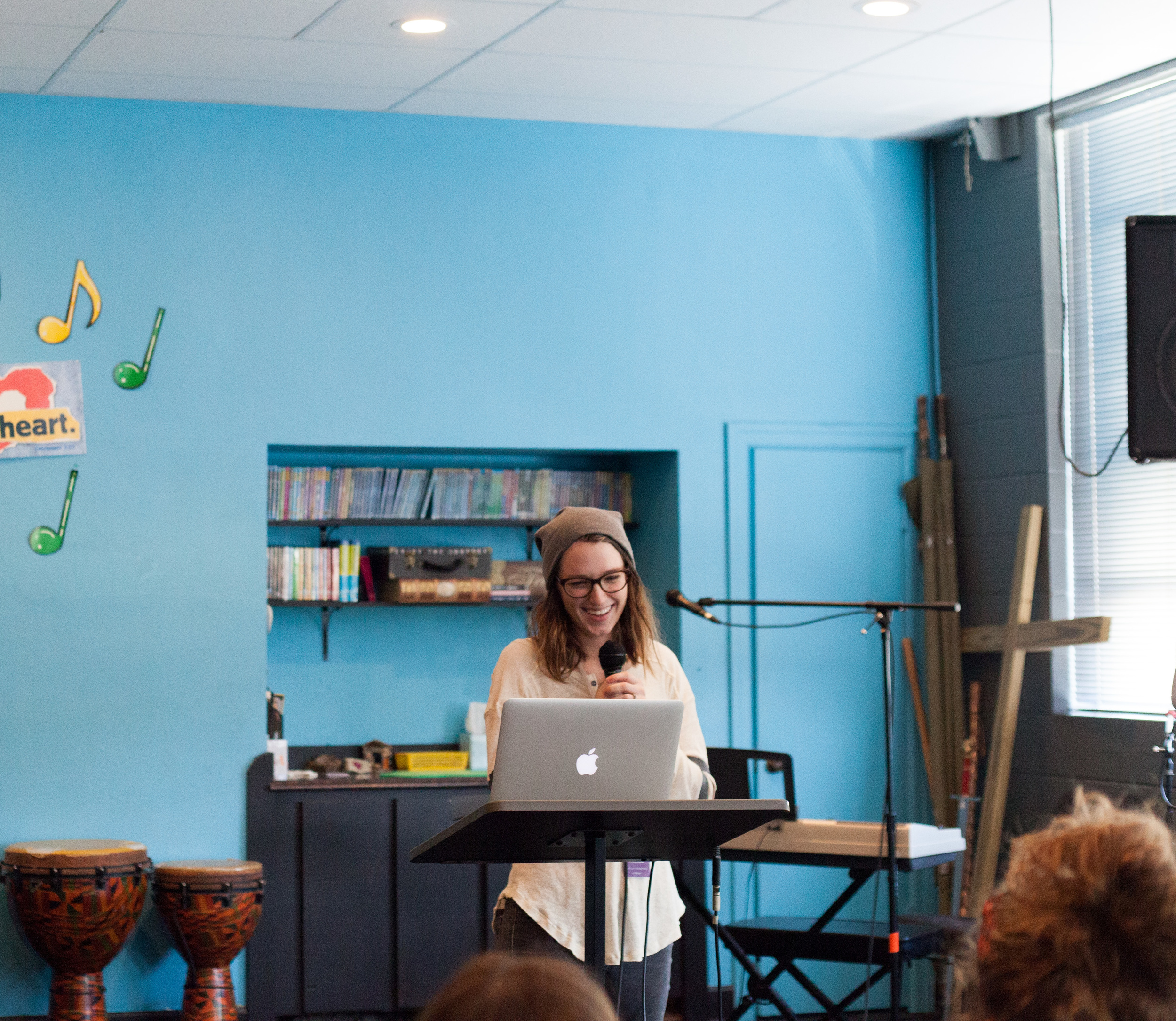 Pictured: Sheila Kendrick giving her sermon on The Father Heart