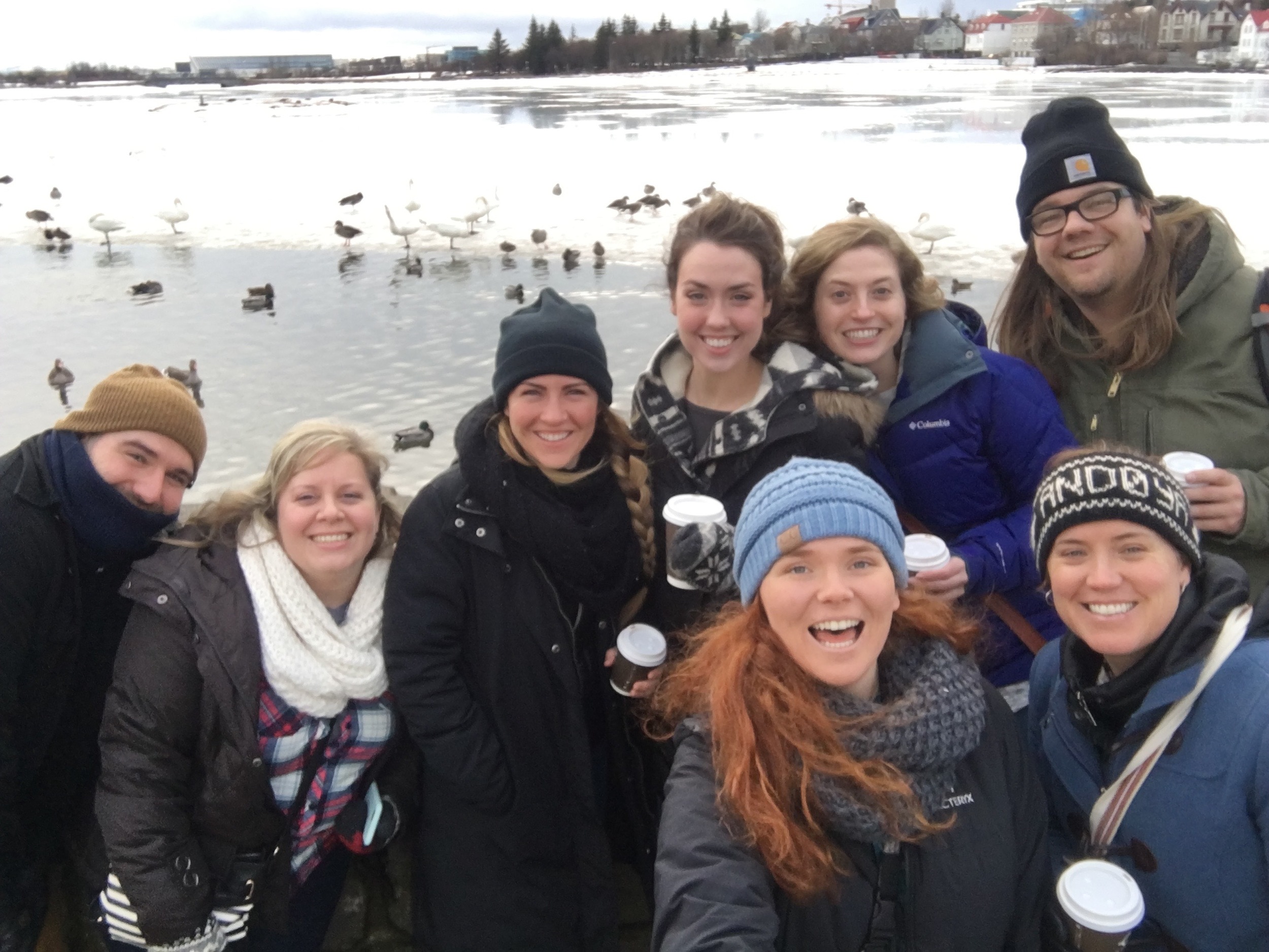Part of the team by the icy water!
