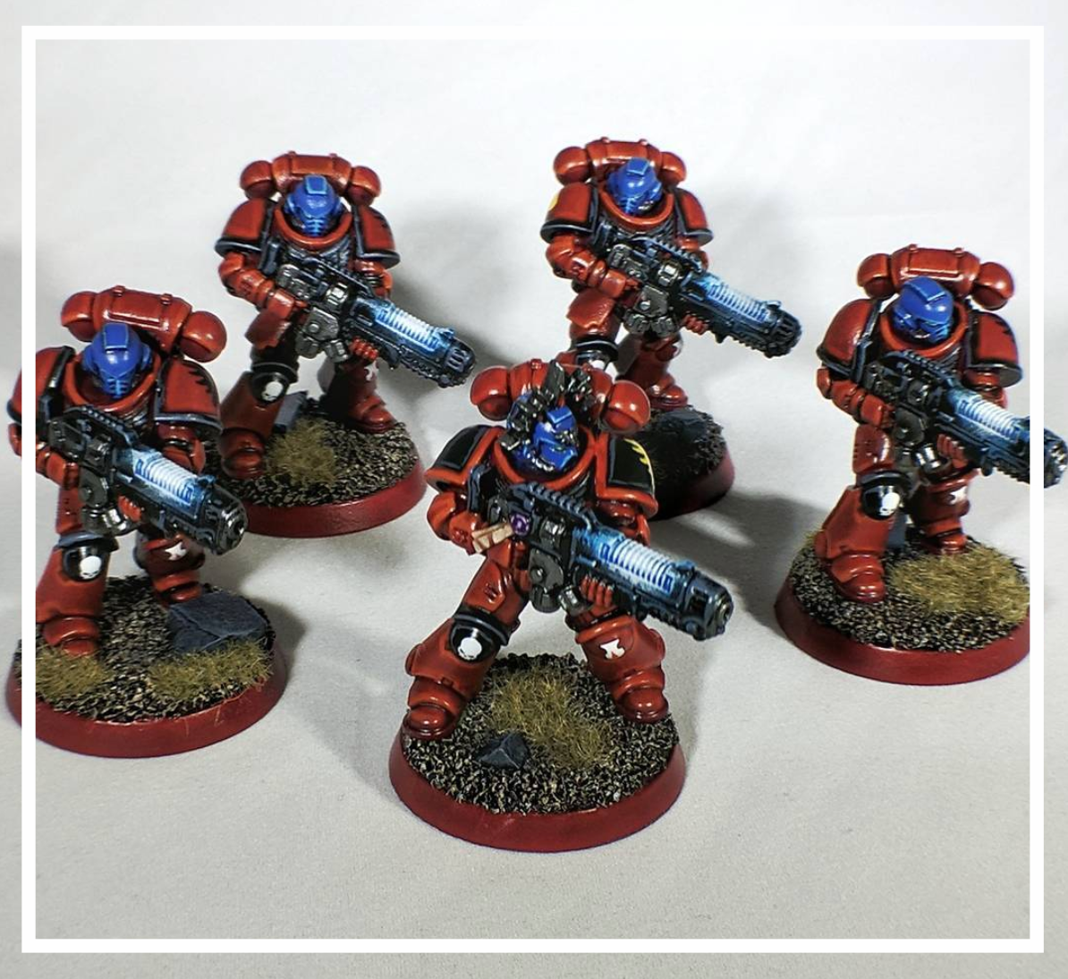 Tommy's hand-painted Blood Angels 2nd Company Hellblasters for Warhammer 40k!
