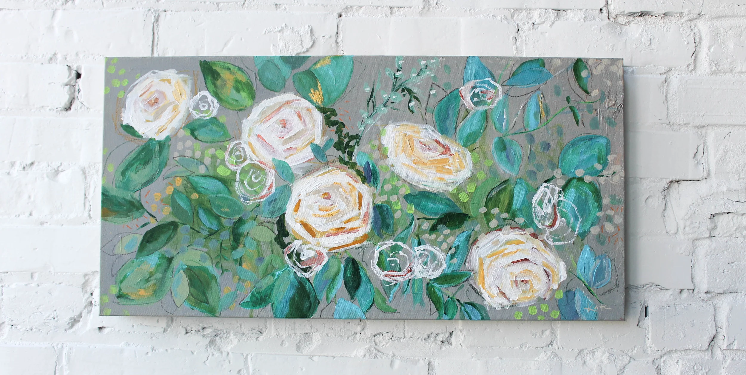 White Peony | 12" x 24" | SOLD