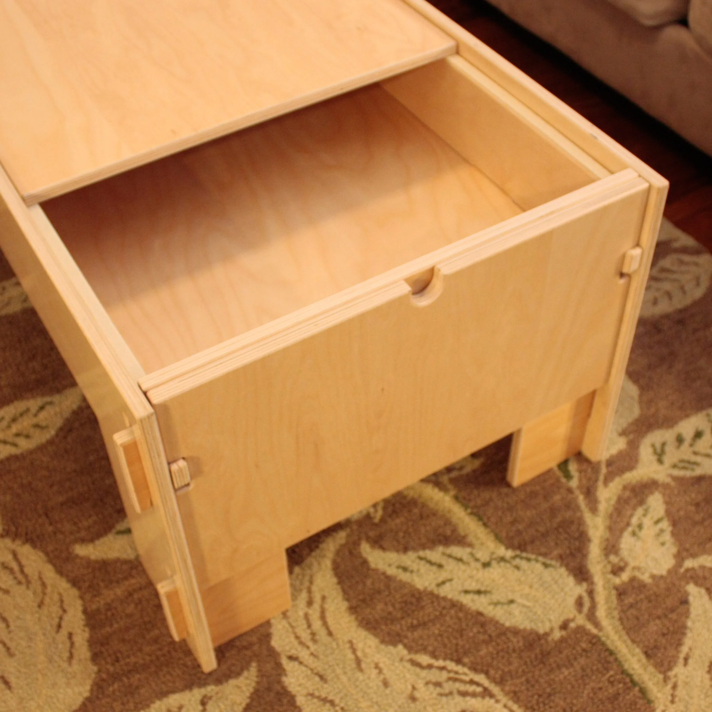 Small cover panels store on built-in hangers