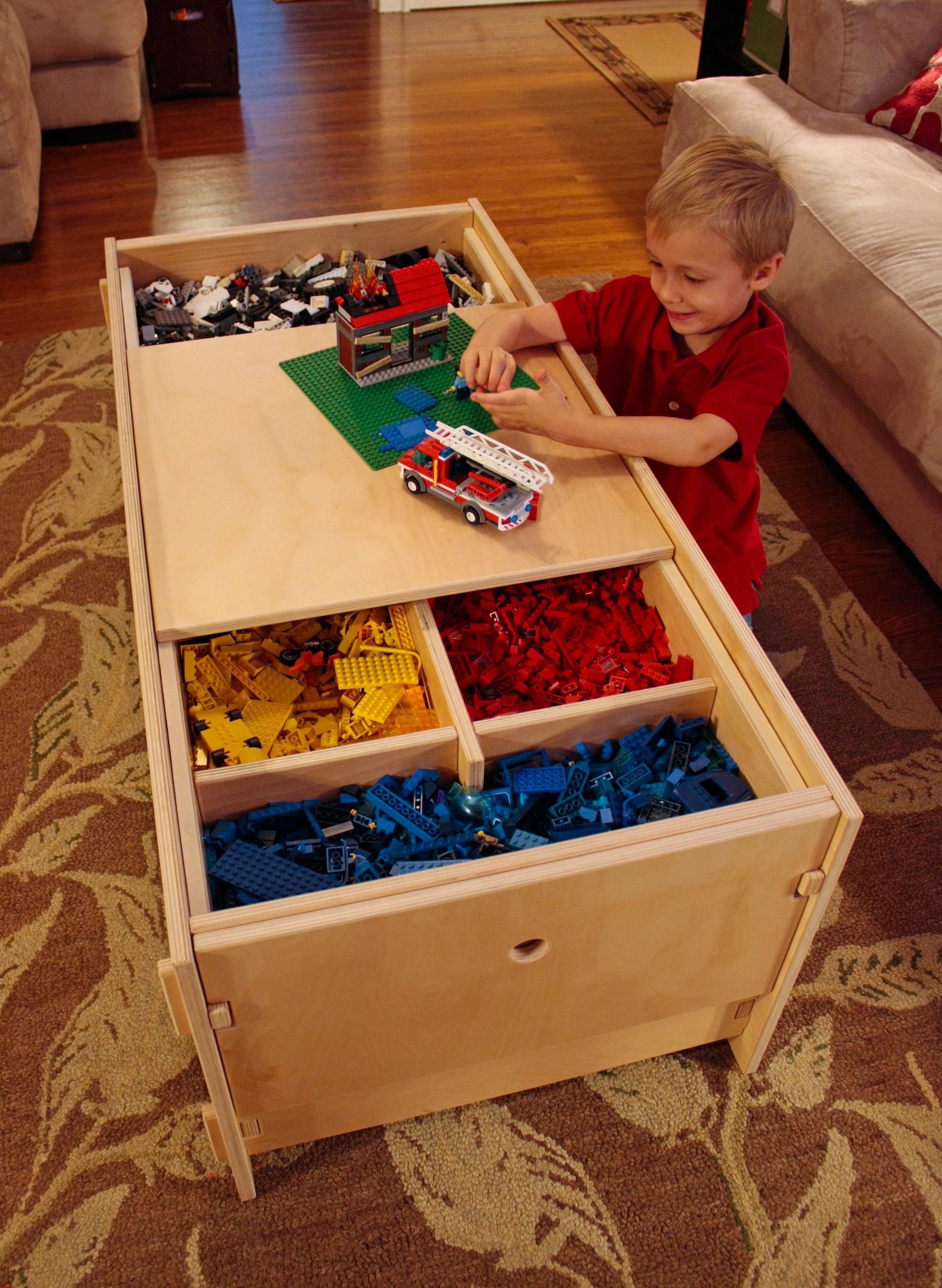  Lego Storage Table with Shelf - filled with Lego 