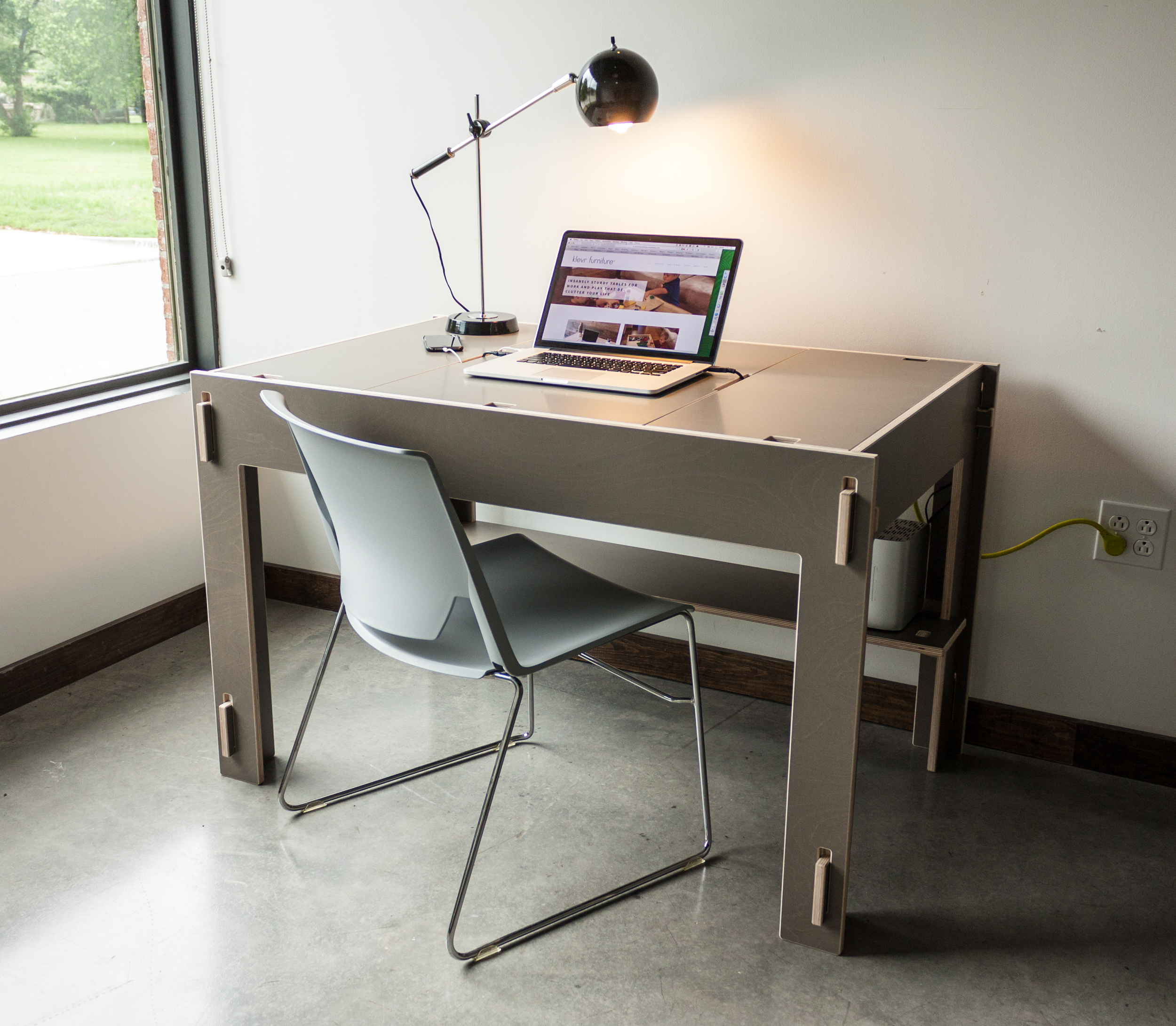  Storage-Top Desk in Quartz Gray 