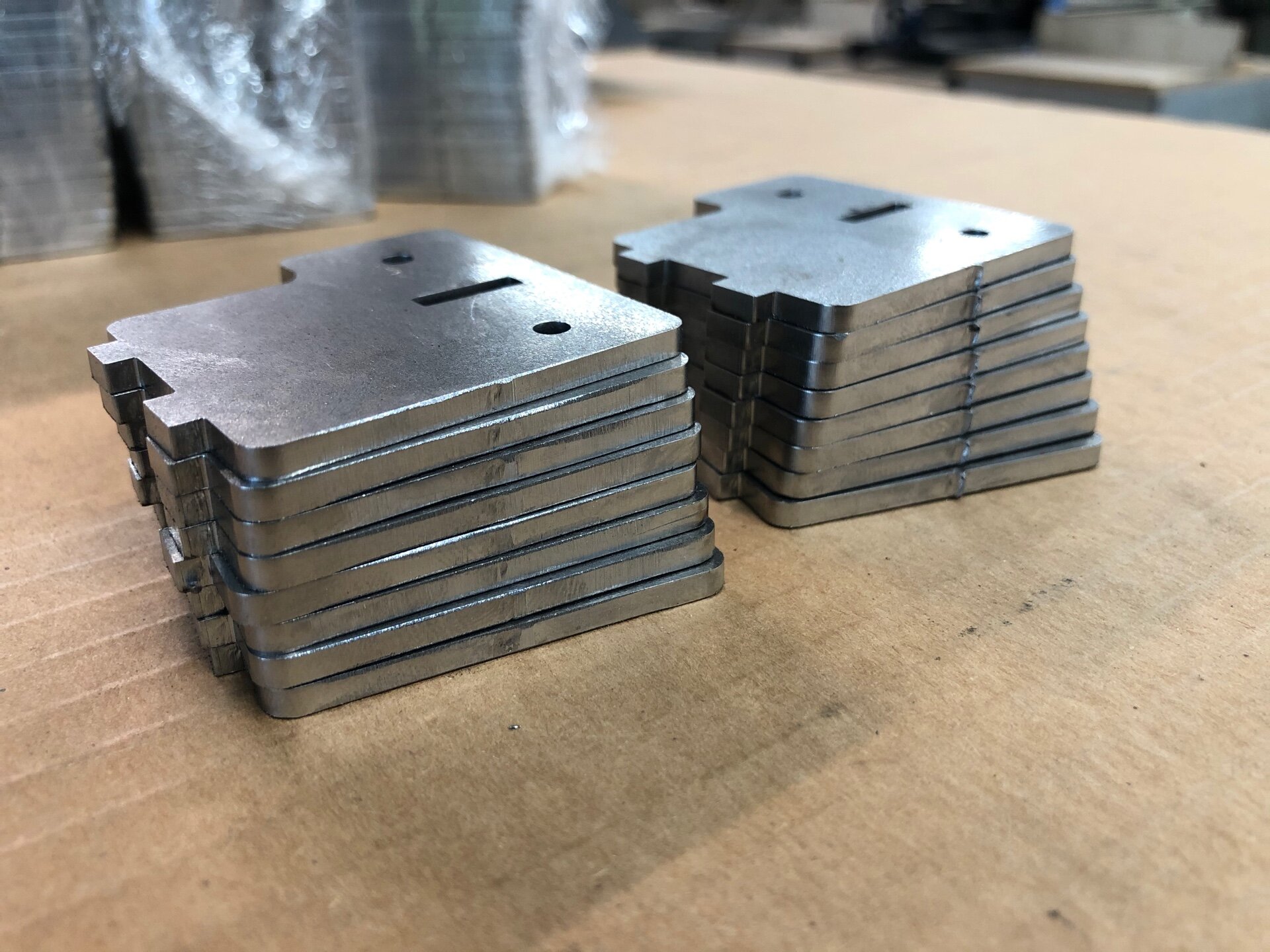 Small laser-cut pieces before welding