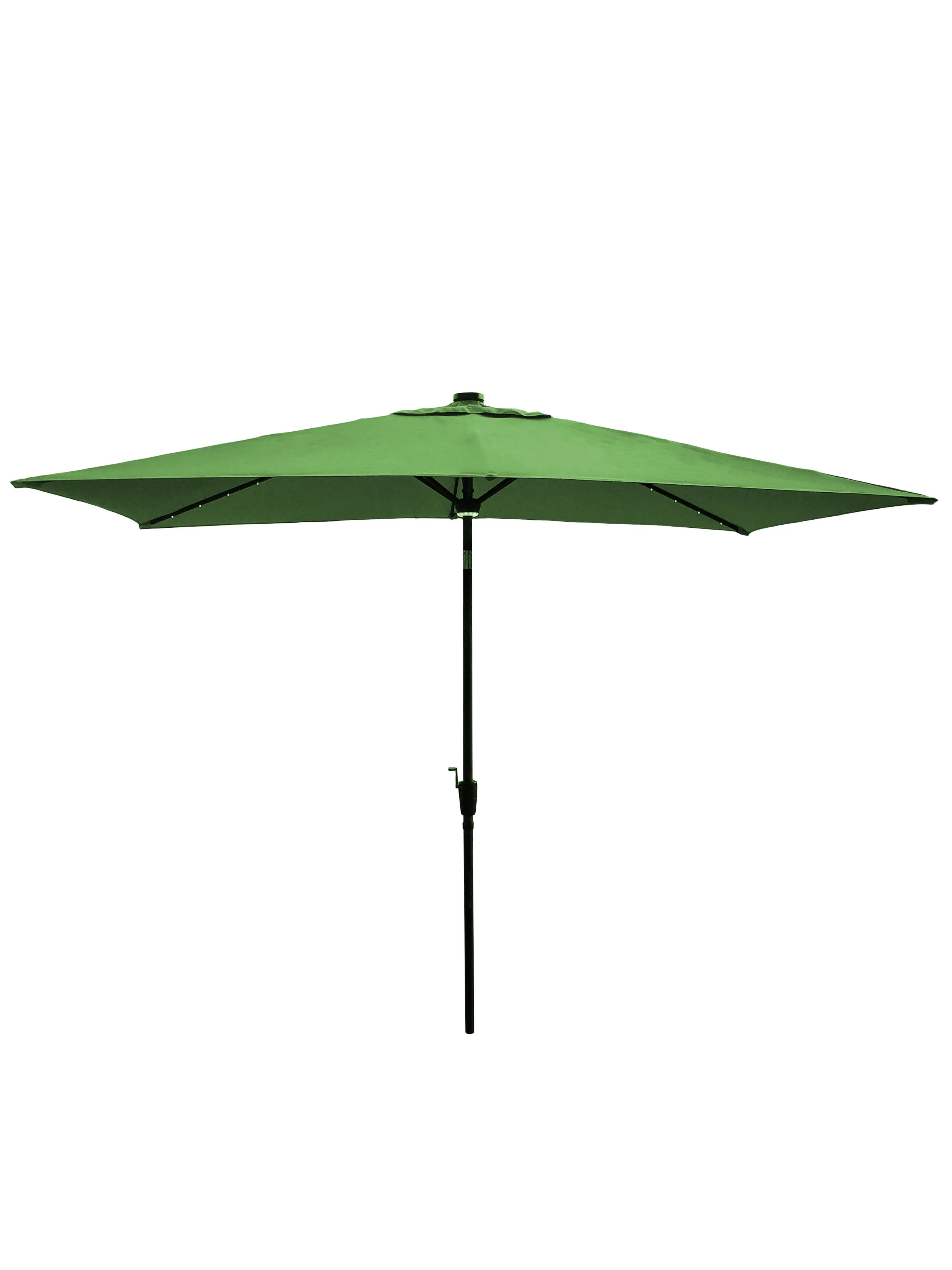 Rectangular 6 Rib Lighted Solar Umbrella Green.jpg