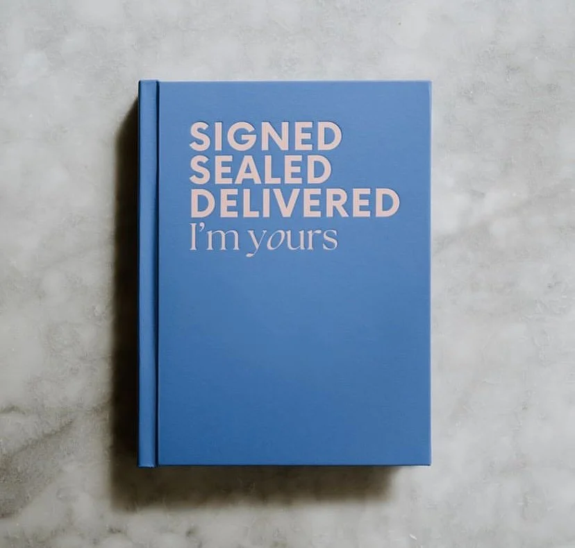 Signed, Sealed, Delivered, I&rsquo;m yours. 
Custom printed cover design for @elsacampbellphotography and crafted by @visionartbook
