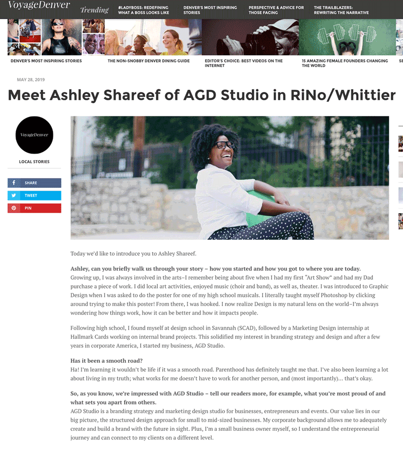 AGD Studio Featured on the Voyage Denver