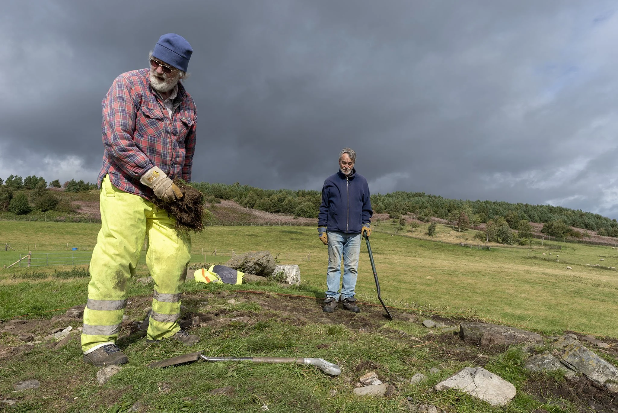Excavating rock art in Strath Tay day 2: We continue to remove the turf
