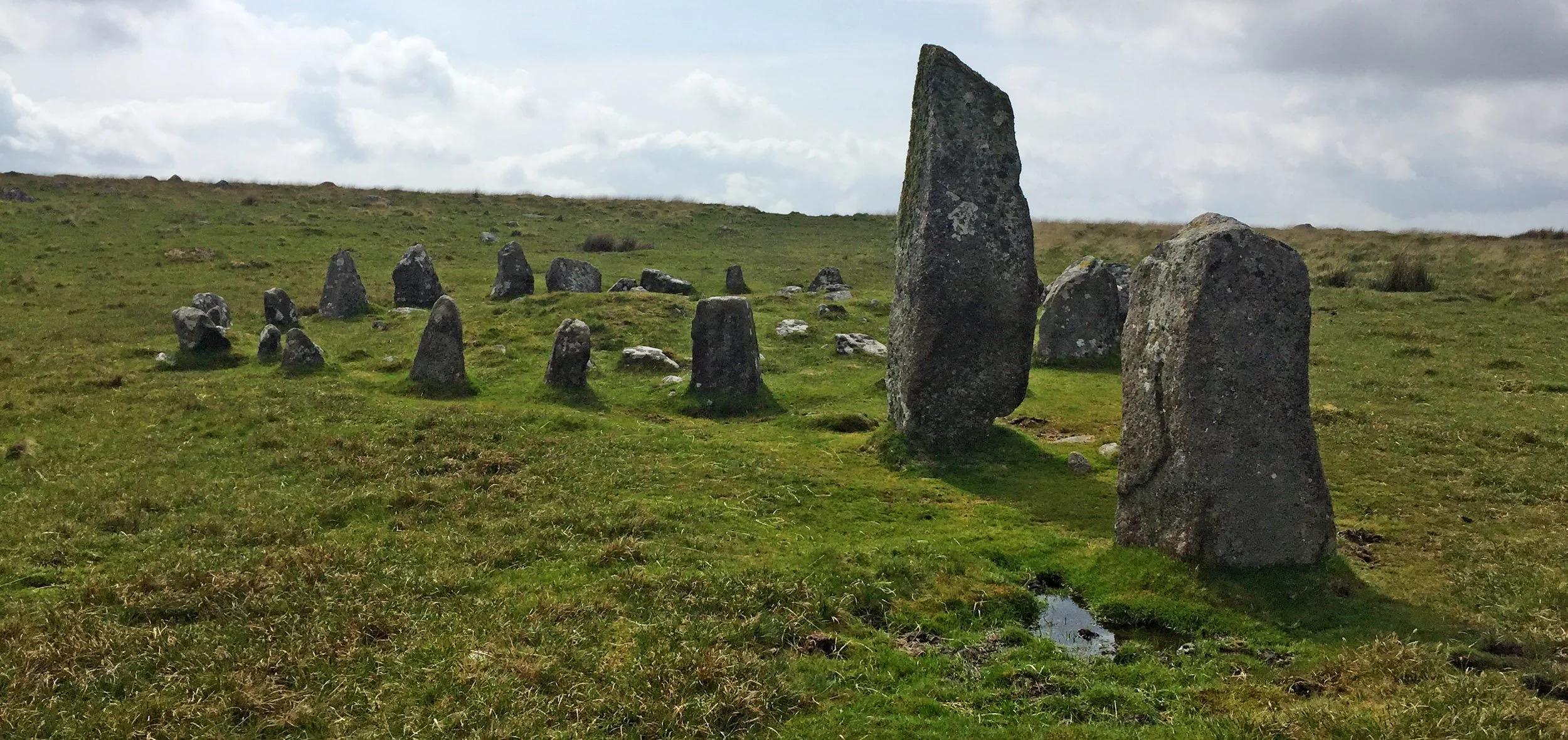 Visiting a stone circle and stone row near Burrator, Dartmoor