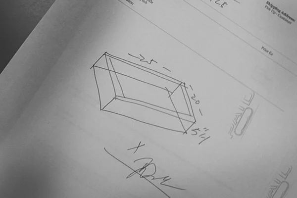 white plexi bin sketch , got this made at Canal Plastics.