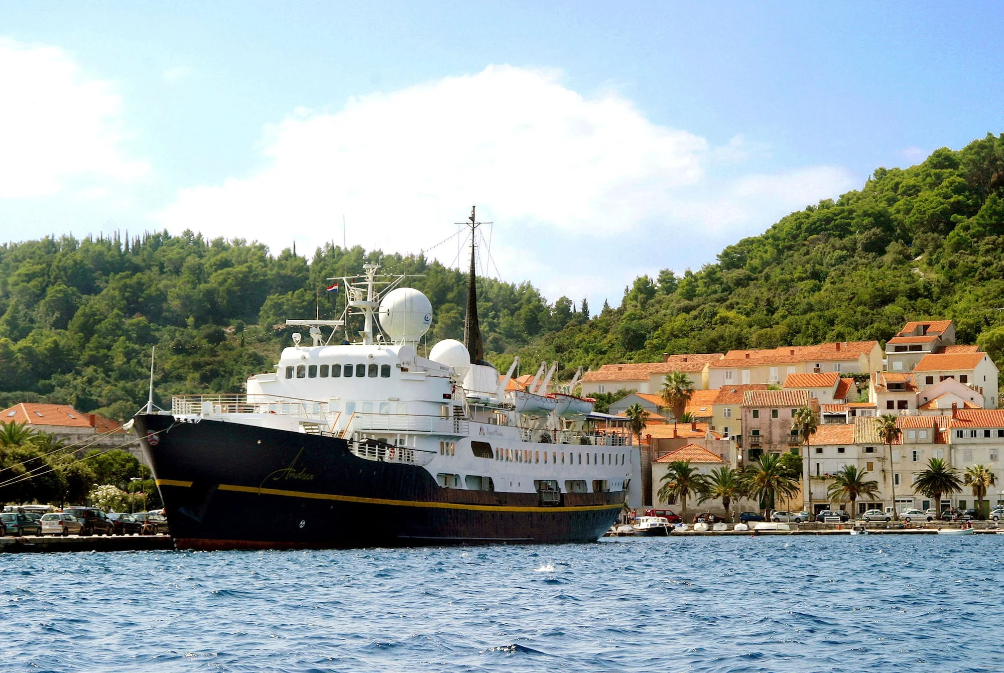 The MV Andrea in Croatia, now sailing as the MV Serenissima . Photo courtesy Leith Chamberlain