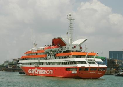 Hopefully, someone has thrown a coat of primer on this ship as it awaits conversion into another private mega-yacht.
