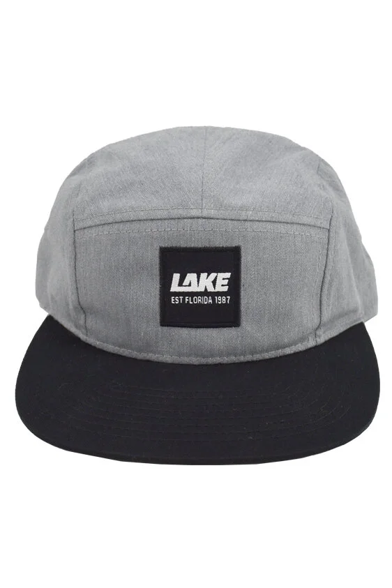 Lake Grey Black 5 Panel Hat front.jpg