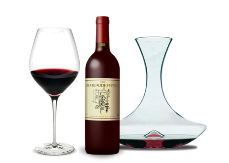 Holmegaard cabarnet red wine glass & Peugeot grand bouquet decanter.