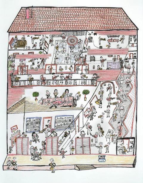 Drawing by Jeffrey Bowers, 2013
