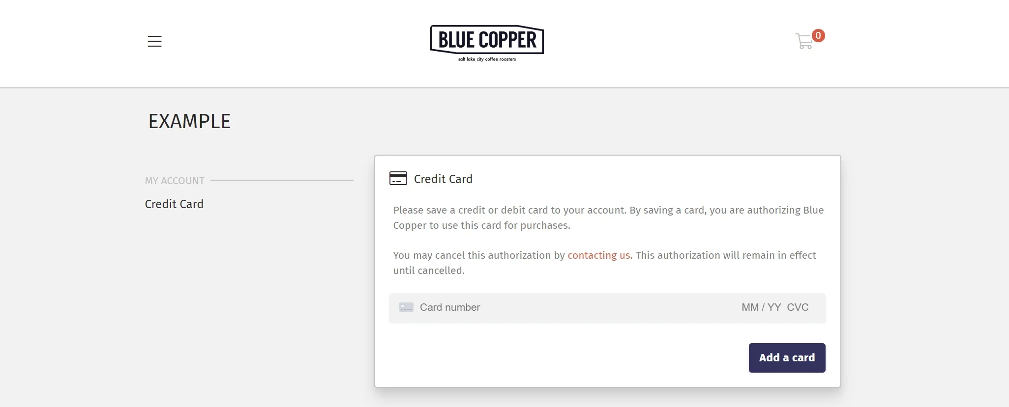 Within the menu you can file a credit card for us to auto-bill when we receive orders from you by clicking ‘My Account’. This is our preferred method of payment, and we can use your filed credit card in conjunction with terms up to NET-30 if you currently qualify for them. If you prefer to pay with a check, we’ve likely already discussed that and you don’t need to worry about filing a card!