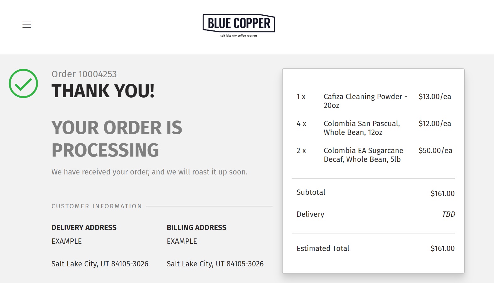 You’ll be directed to an order confirmation page after submitting your order, as well as receiving an order confirmation email. We receive your order at this point and it sneaks its way into our production schedule.