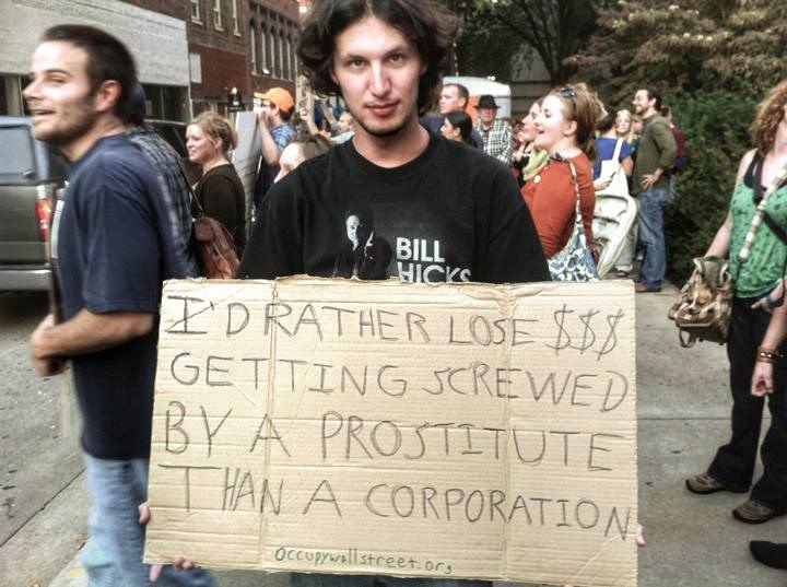 Riley at an Occupy protest.