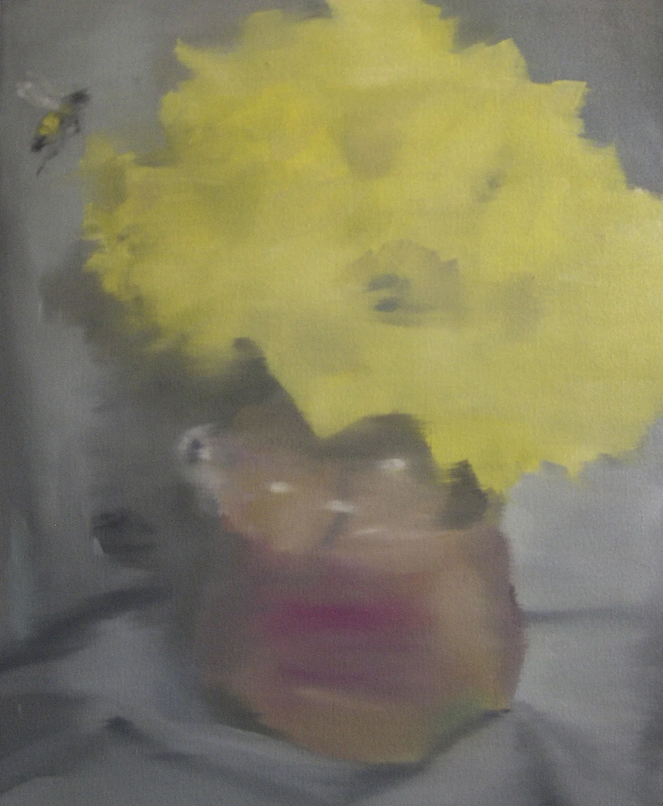 Bee Seduced by Flowers in a Vase