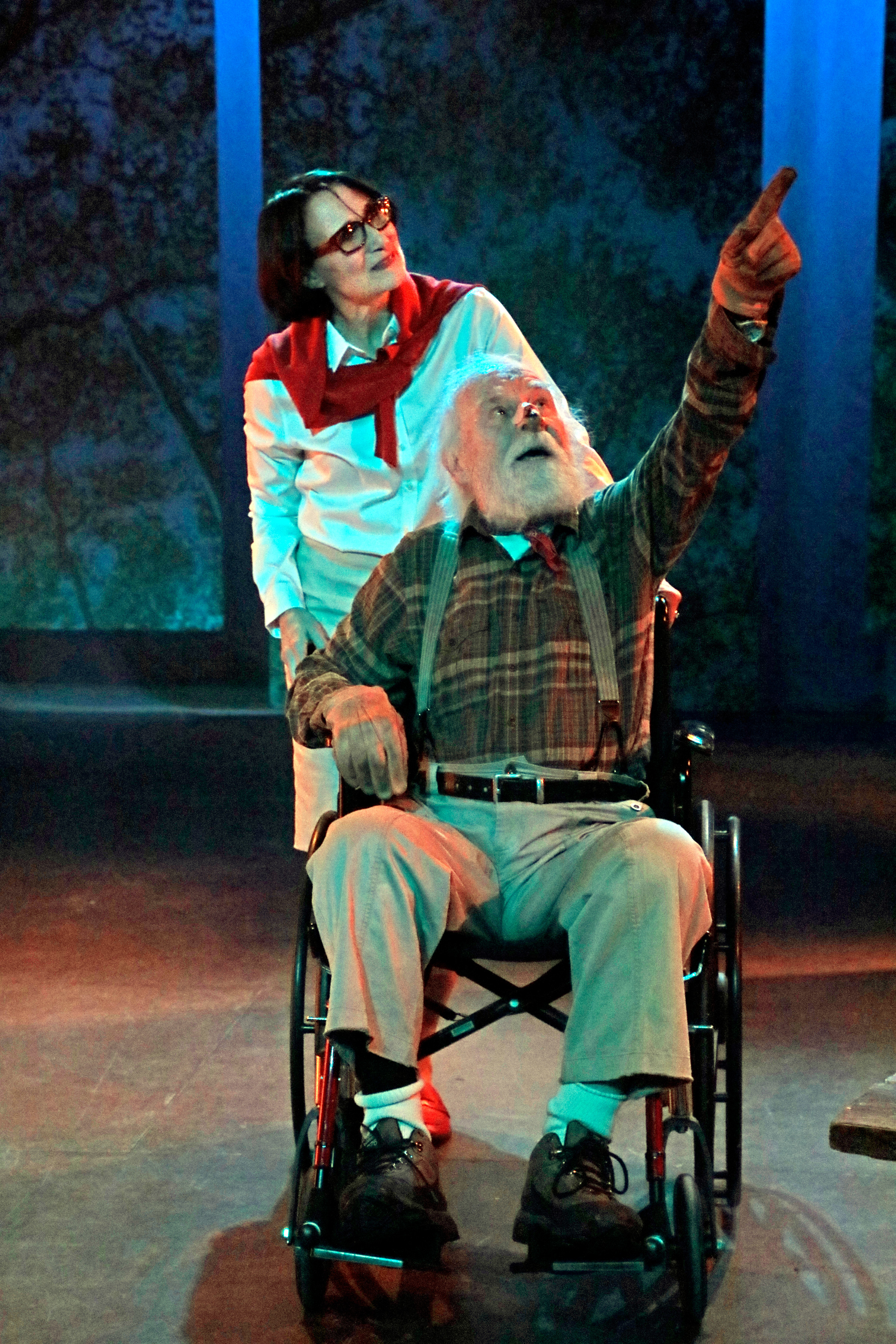 Dee Pelletier and George Bartenieff in "Extreme Whether," written and directed by Karen Malpede, presented by La MaMa March 1-8, 2018. Photography © Beatriz Schiller 2018.