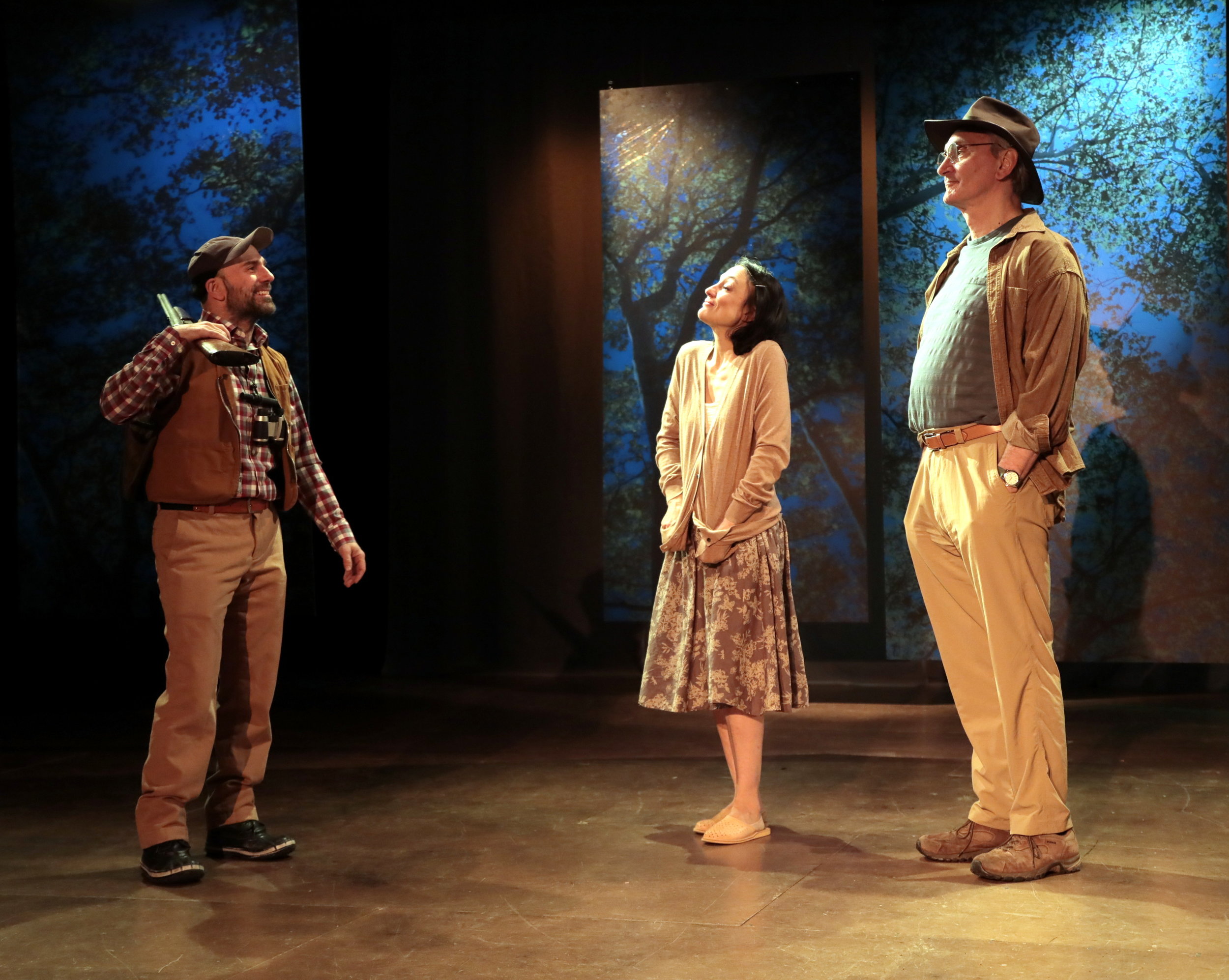 Khris Lewin, Clea Straus Rivera and Rocco Sisto in "Extreme Whether," written and directed by Karen Malpede, presented by La MaMa March 1-8, 2018. Photography © Beatriz Schiller 2018.