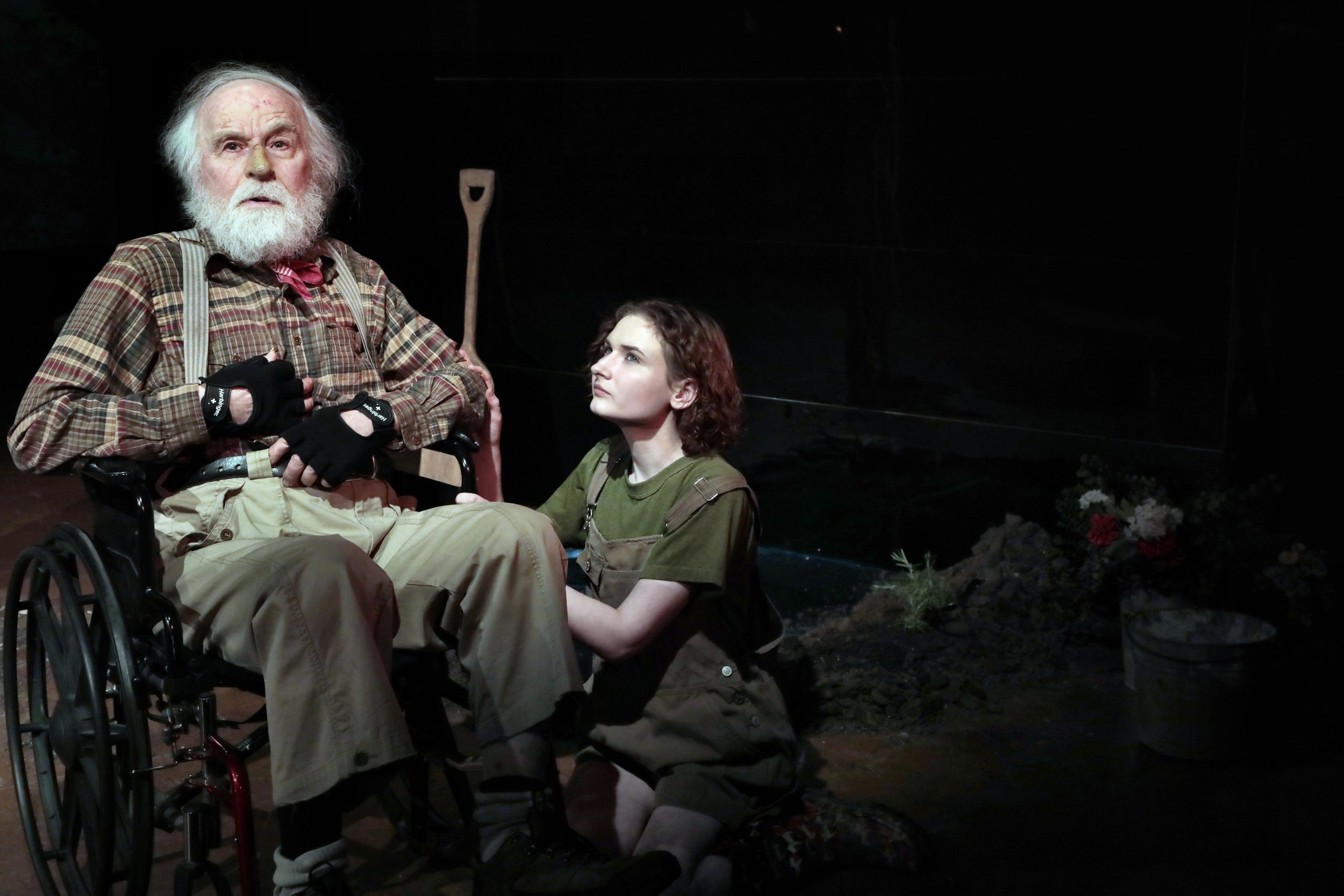George Bartenieff and Emma Rose Kraus in "Extreme Whether," written and directed by Karen Malpede, to be presented by La MaMa March 1-8, 2018. Photography © Beatriz Schiller 2018.