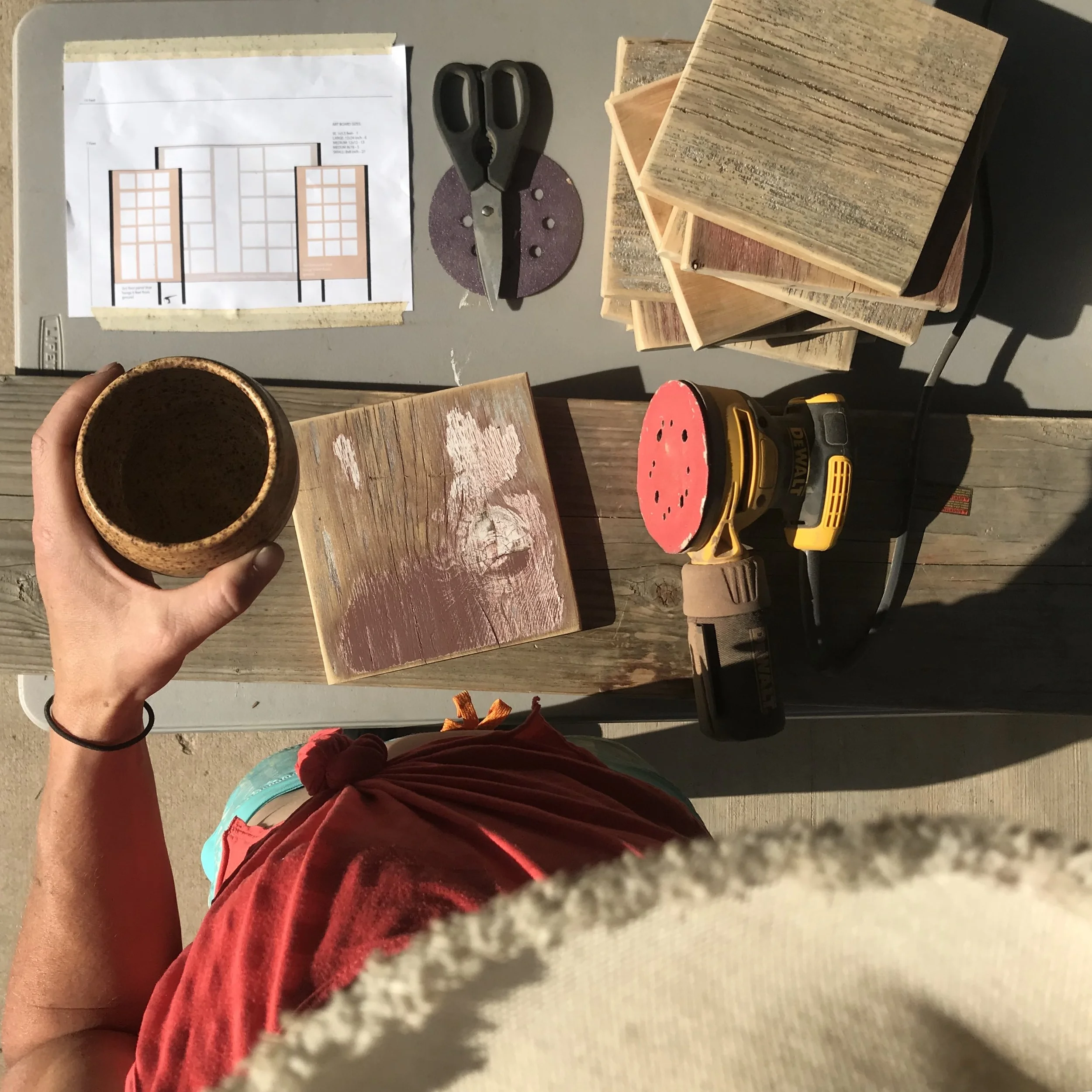I build my live art installations from the ground up, typically with repurposed barn wood or left over building materials I’ve collected from local contractors.