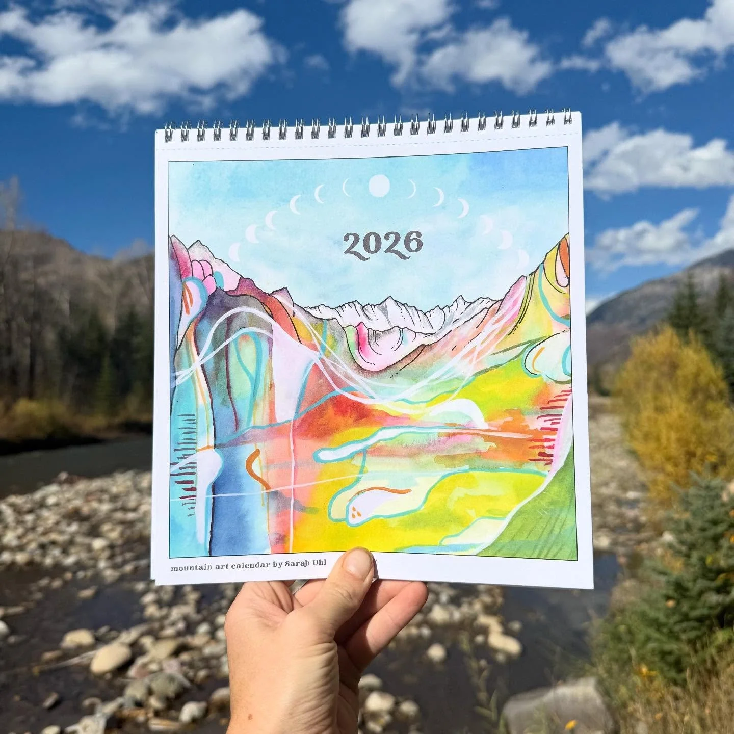 12 years of calendars.  Producing this gem has been an evolution of artistic motivation, style, desire, and pure love of the land. Mountains remain my muse in all ways. Earth element- grounded in a foundation only time can rock. Thank you for all the