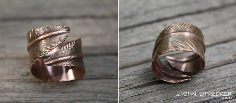Copper Feather Ring