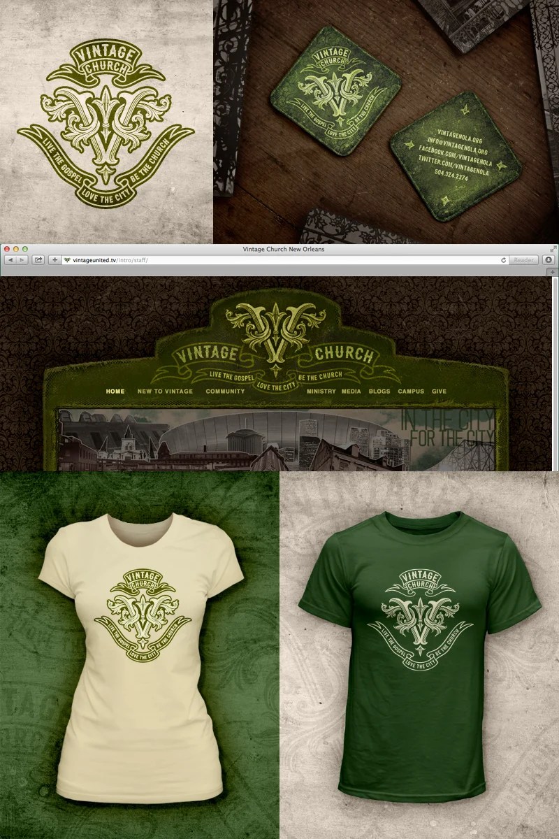 Vintage Church Logo • Bizcard • T-shirt • Website Graphics