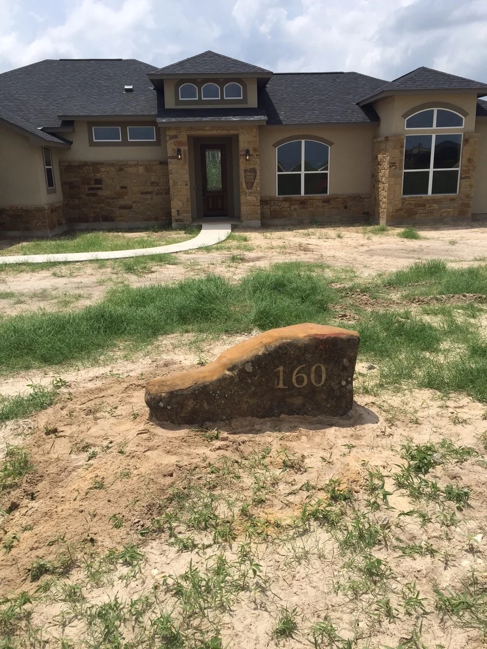 Sandstone Engraved with 6" Numbers 