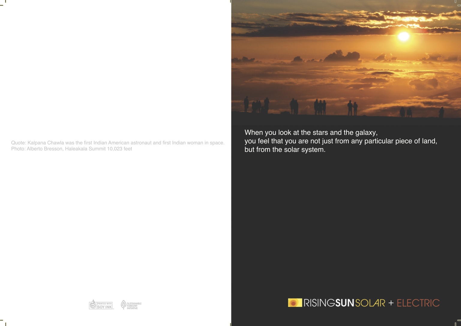 Client: Rising Sun Solar Product: Custom Business Holiday Card