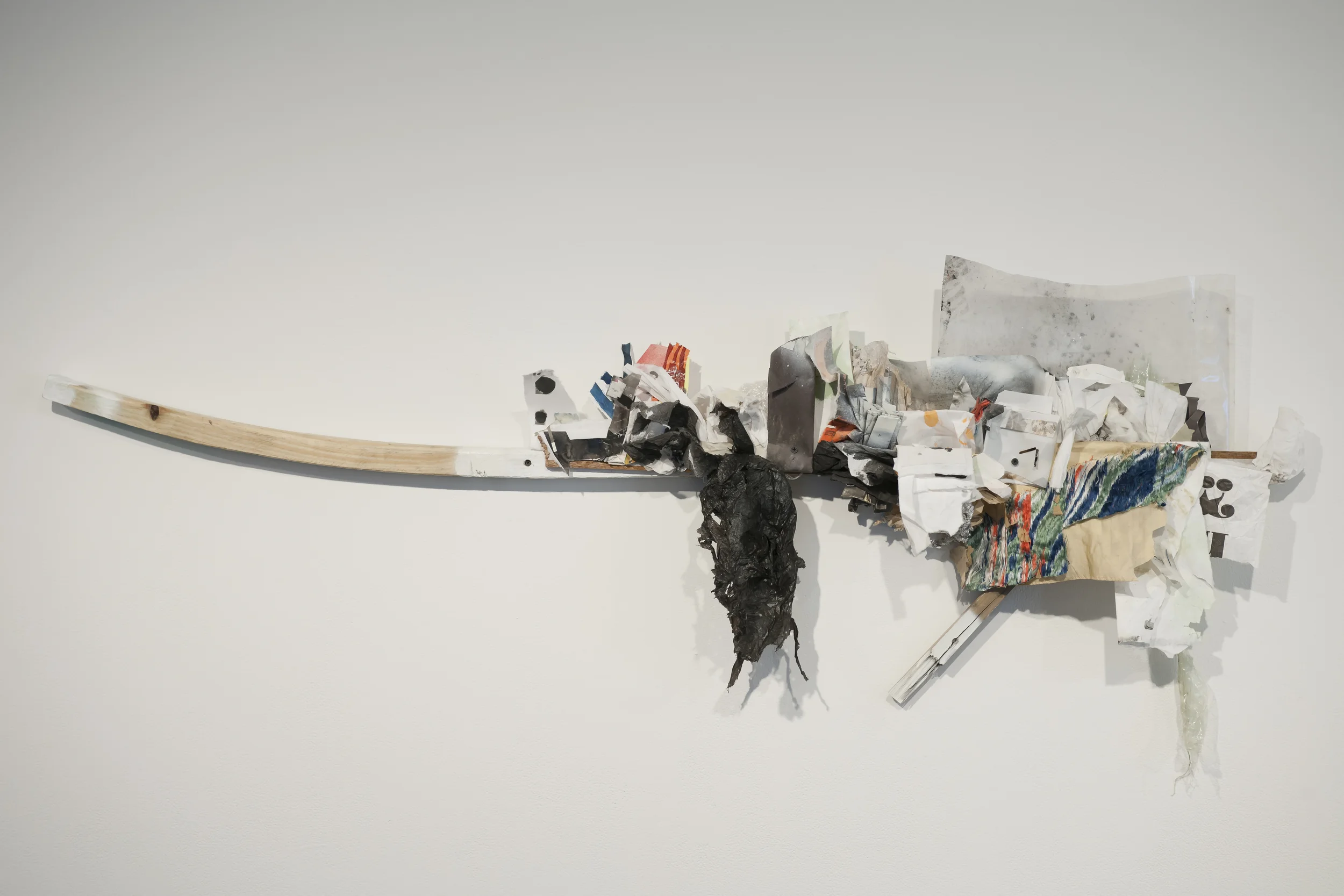 Hopper Fed , 2013, wood, paper, silk, acrylic, plastic
