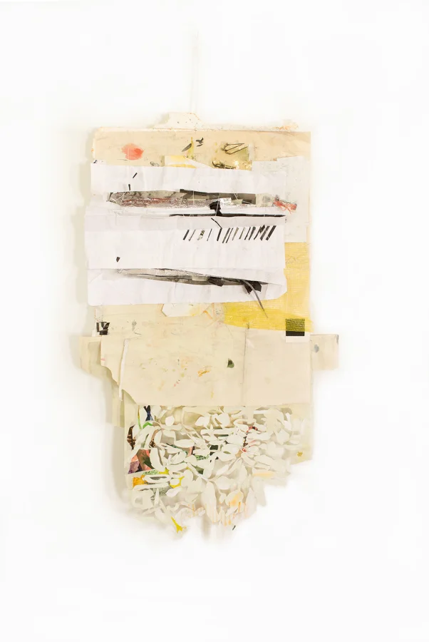 Top Drawer Notes, 2014, paper, polyester foam, cotton, plastic, foil, 33 x 22 x 3 in.