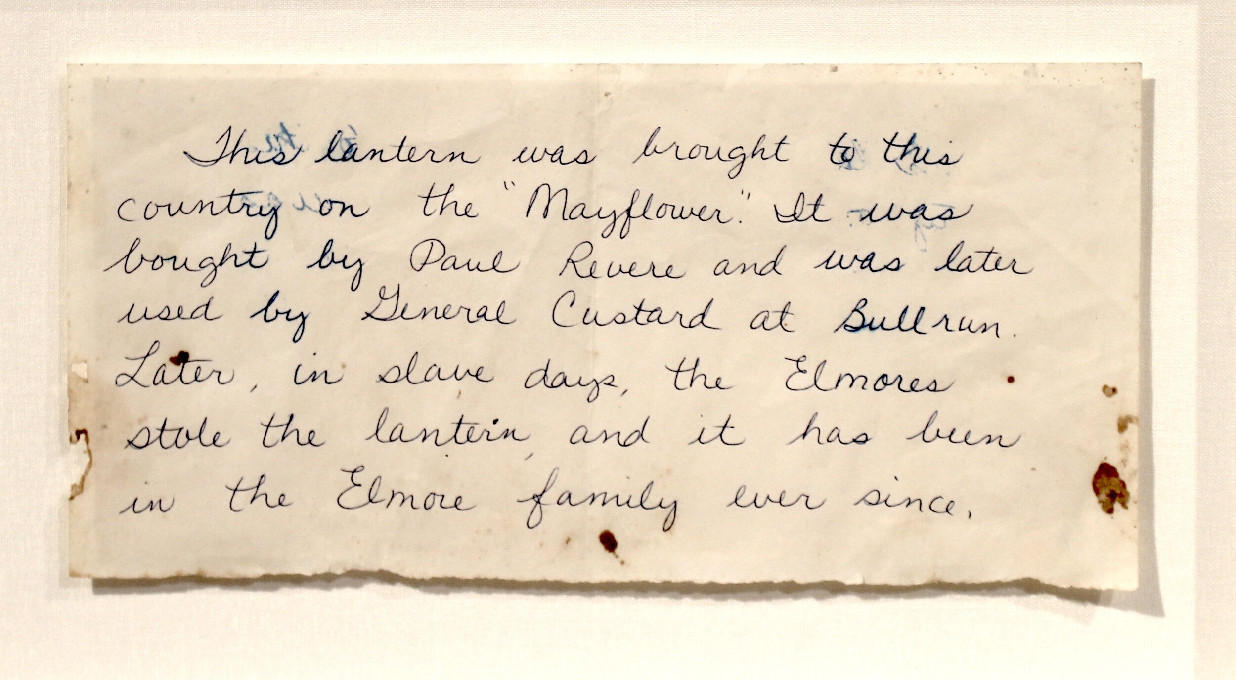 Legacy Note Found letter from the collection of Ann and Harry Hoover