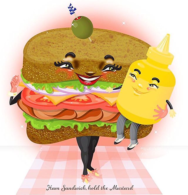 &ldquo;Ham Sandwich, hold the Mustard&rdquo; &copy;Kelly Jackson, Kitschy Delish, 2019
Do you like mustard? Or do you ask them to hold it?