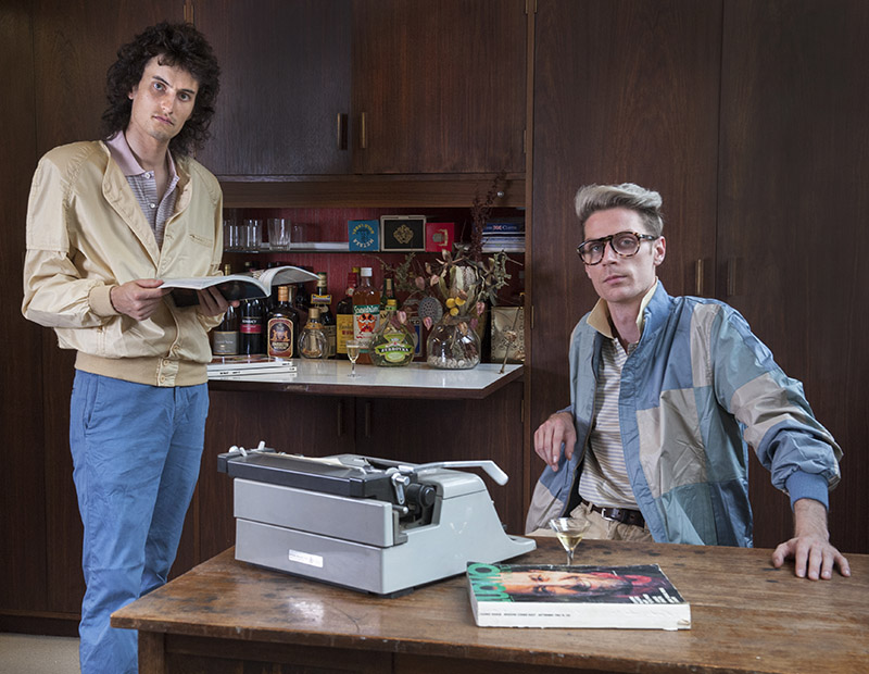 (L-R) Monte Morgan & Harvey Miller photographed in the Phillips Shirts office, Little Lonsdale street