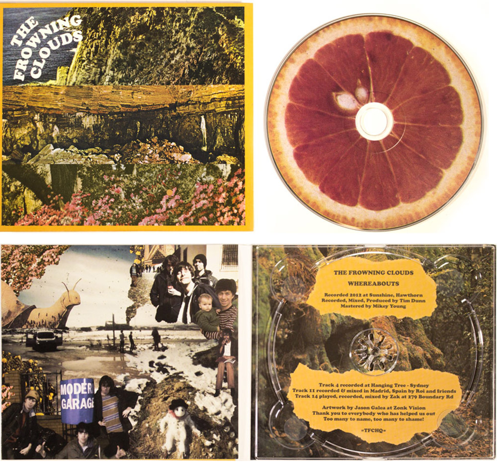 Artwork for The Frowning Clouds album "Whereabouts" - CD, cover & inner artwork