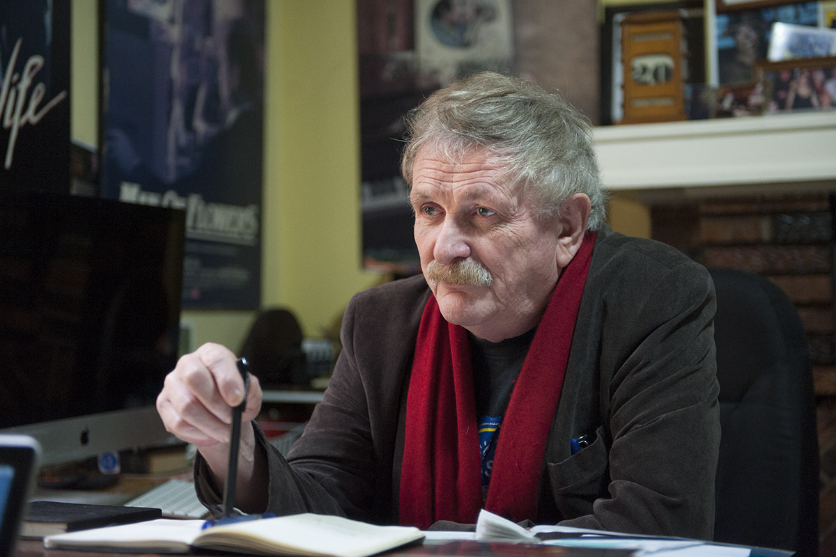 Film maker Paul Cox in his Albert Park office